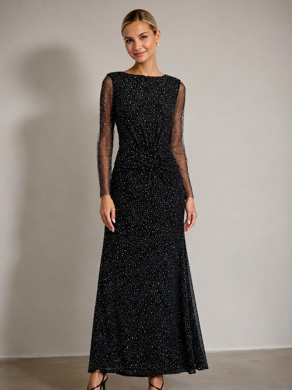 AQUA X Wicked Embellished Twist Maxi Dress Size M